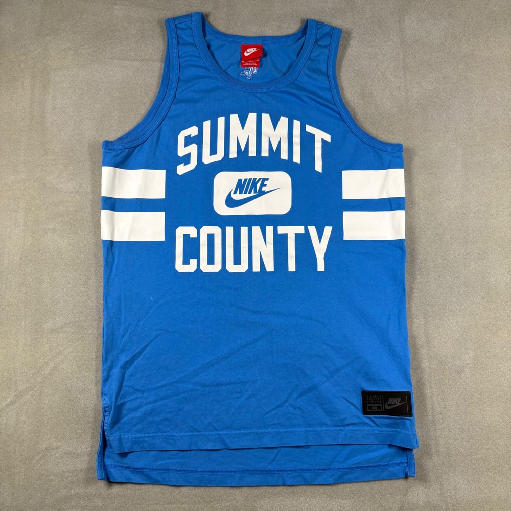 Nike LeBron James Summit County Tank Top Blue Mens Sz M #6 LBJ Sleeveless Shirt
